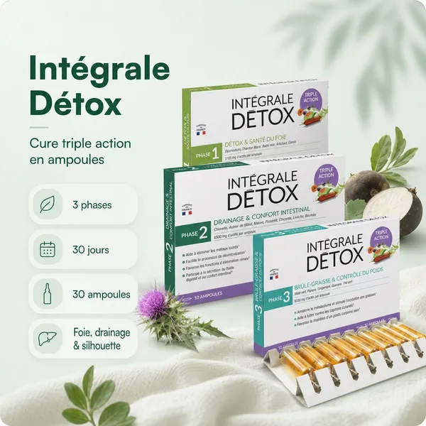 Intégrale Détox, cure de plantes en ampoules buvables (30 jours)