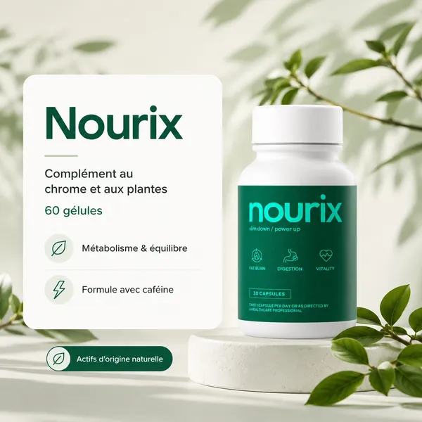 Nourix, complément minceur au chrome et aux plantes (60 gélules)