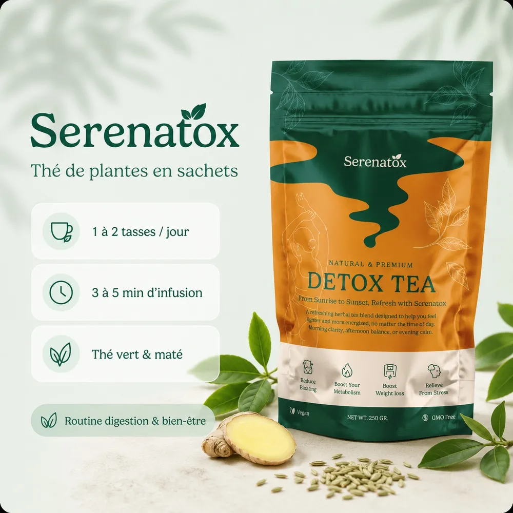 Serenatox, thé de plantes en sachets